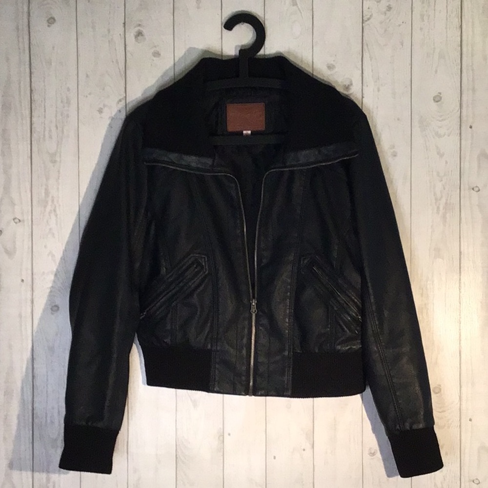 Miss London Black Bomber Jacket